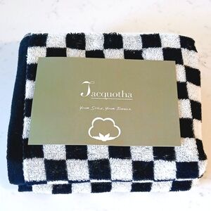 NFS Brand New Black & White Checkered Cotton Hand Towel for Kitchen or Bathroom